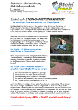 Die Steinfresh Alleinstellungsmerkmale