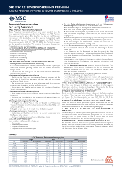 Produktinformationsblatt der Europ Assistance DIE MSC