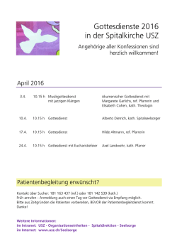 Gottesdienstplan