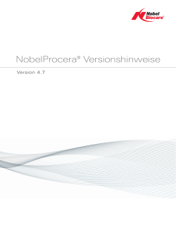 NobelProcera Release Notes 4.7