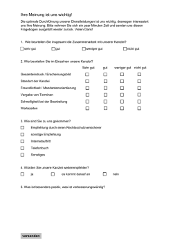Ihre Meinung ist uns wichtig!