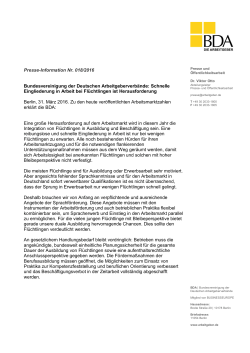 Presse-Information Nr. 018/2016 Bundesvereinigung der Deutschen