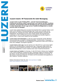 «Luzern tanzt»: 40 Tanzevents für mehr Bewegung
