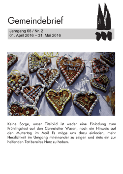 Jahrgang 68 / Nr. 2 01. April 2016 &ndash; 31. Mai 2016