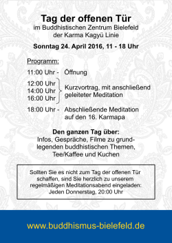 Tag der offenen Tür - Buddhistische Zentrum Bielefeld