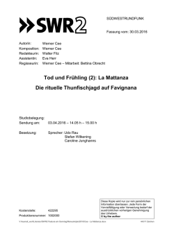Tod und Frühling ( Die rituelle Th Tod und Frühling (2): La
