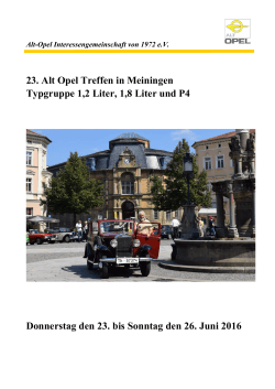 23. Alt Opel Treffen in Meiningen Typgruppe 1,2 Liter, 1,8 Liter und