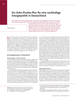 Ein Zehn-Punkte-Plan f&uuml;r eine nachhaltige