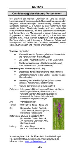Information aus dem Jahresprogramm