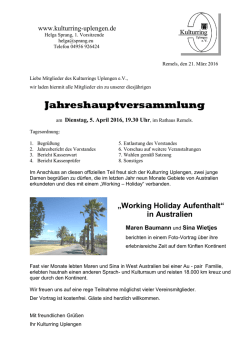 Jahreshauptversammlung