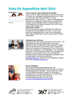 Infos f&uuml;r Jugendliche April 2016