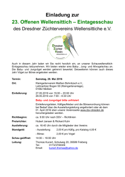 Einladung  - Dresdner Züchter Verein Wellensittiche eV