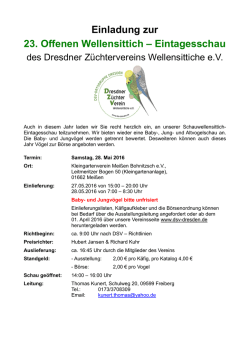 Einladung  - Dresdner Z&uuml;chter Verein Wellensittiche eV