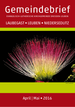 Gemeindebrief - Ev.-Luth. Kirchgemeinde Dresden