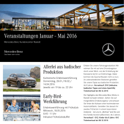 Veranstaltungen Januar – Mai 2016 - Mercedes-Benz
