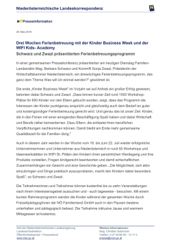 Drei Wochen Ferienbetreuung mit der Kinder Business Week und