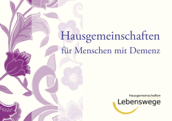 Hausgemeinschaften - Lebenswege f&uuml;r Menschen mit Behinderungen