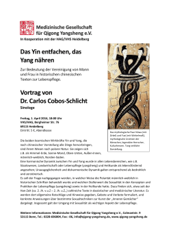 Das Yin entfachen, das Yang nähren Vortrag von Dr. Carlos Cobos