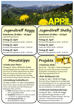 Programm April 2016 - Jugendarbeit Schüpfheim-Flühli