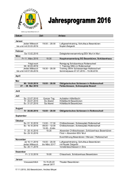Jahresprogramm 2016 - Sch&uuml;tzengesellschaft Besenb&uuml;ren
