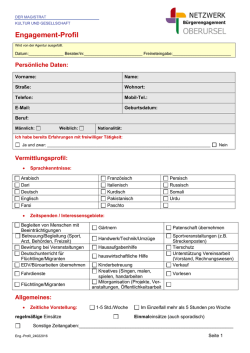 Ehrenamt - Engagementprofil Freiwillige