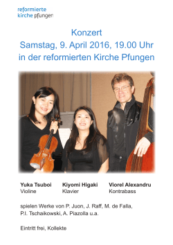 Konzert Samstag, 9. April 2016, 19.00 Uhr in der