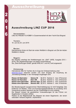Ausschreibung LINZ CUP 2016