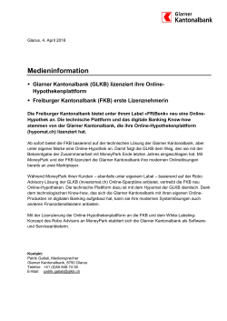 GLKB lizenziert ihre Online-Hypothekenplattform