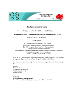 Stellenauschreibung - urologie