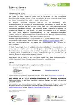 Informationen - in touch - bergische universit&auml;t wuppertal