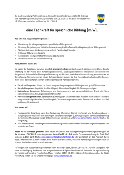 eine Fachkraft f&uuml;r sprachliche Bildung (m/w).