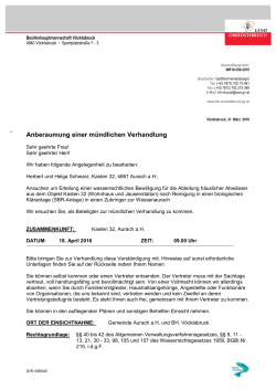 Herbert und Helga Schwarz, wasserrechtliche Bewilligung f&uuml;r die