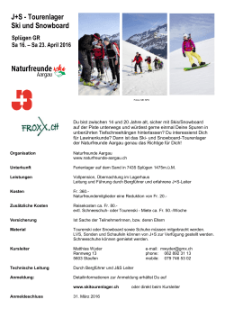 und Skitourenlager - Naturfreunde Aargau
