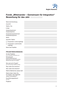 Fonds „Miteinander – Gemeinsam für Integration“