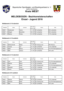 Jugend - Keglerkreis West