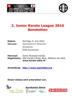 2. Junior Karate League 2016 Bonstetten