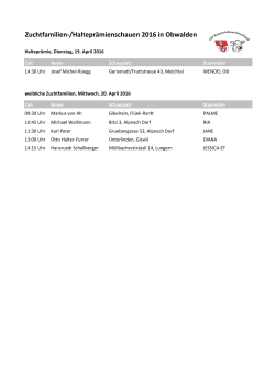 Programm - Vieh aus der Zentralschweiz