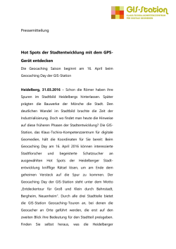 Hot Spots der Stadtentwicklung mit dem GPS