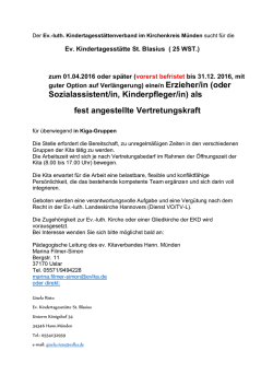 Erzieher/in Hann. Münden - Kindertagesstätten im Kirchenkreis