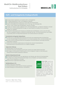 H&uuml;ft- und Kniegelenks-Endoprothetik