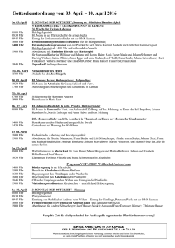 Gottesdienstordnung Woche 14