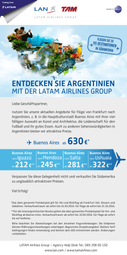 Argentinien Specials - LATAM Airlines Group Newsletter
