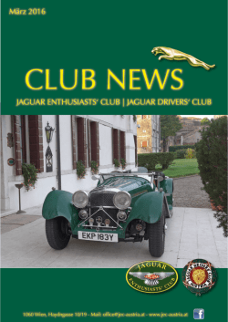 JAGUAR DRIVERS` CLUB M&auml;rz 2016