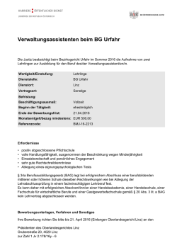 Verwaltungsassistenten beim BG Urfahr