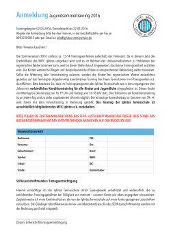 AnmeldungJugendsommertraining