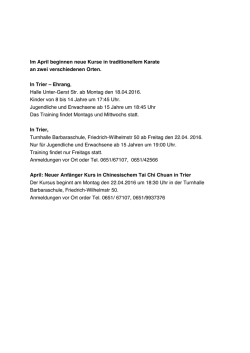 Im April beginnen neuer Kurses in Traditionelle Karate[1]