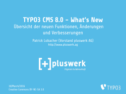 TYPO3 CMS 8.0 - What`s New - Übersicht der neuen Funktionen