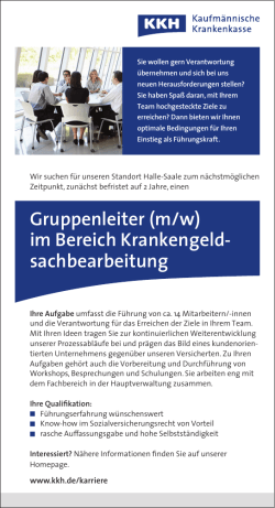 Gruppenleiter (m/w)