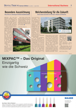 MIXPAC™ – Das Original Einzigartig wie die Schweiz