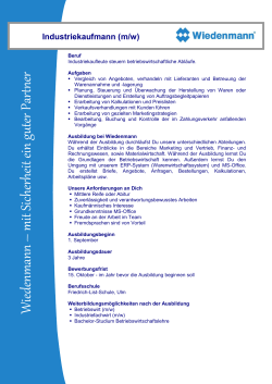 Industriekaufmann m/w
